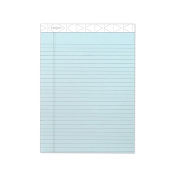 TOPS 63120 50-Sheet 8.5 in. x 11.75 in. Wide/Legal Rule Prism plus Colored Writing Pads - Pastel Blue (12/Pack)