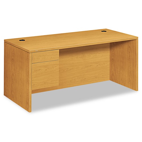 Office Desks & Workstations | HON H10584L.CC 66 in. x 30 in. x 29.5 in. 10500 Series L Workstation Single Pedestal Desk - Harvest image number 0