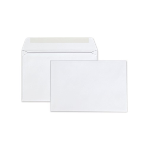 Envelopes & Mailers | Quality Park QUA37113 6 x 9 Hub Flap Gummed Closure Open-Side Booklet Envelope - White (100/Box) image number 0