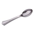 Cutlery | WNA WNA 620155 6 1/4 in. Reflections Design Heavyweight Plastic Spoons - Silver (600/Carton) image number 2