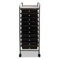 Desktop Organizers | Advantus 34007 1 Shelf 10 Drawers 13 in. x 15.38 in. x 37.75 in. Metal Portable Drawer Organizer - Matte Gray/Smoke image number 1