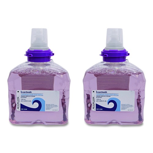 Hand Soaps | Boardwalk 5361-02-GCE00LP 1200 mL Lavender Foam Soap Refill - Cranberry Scent (2/Carton) image number 0