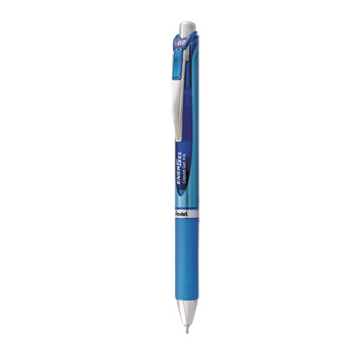 Pens | Pentel BLN77-C EnerGel RTX Medium 0.7 millimeter Retractable Gel Pen - Blue Ink/Blue/Light Blue Barrel image number 0