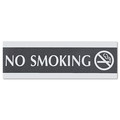 Floor Signs & Safety Signs | Headline Sign 4757 Century Series 9 in. x 3 in. No Smoking Office Sign - Black/Silver image number 0