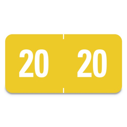 Labels | Smead 67920 0.5 x 1 Yearly End Tab 20 File Folder Labels - Yellow (250/Pack) image number 0