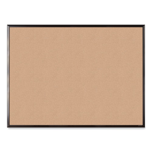Bulletin Boards | U Brands 050U00-01 47 x 35 Cork Bulletin Board - Tan Surface/Black Aluminum Frame image number 0