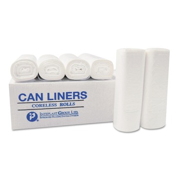 JUST LAUNCHED | Inteplast Group S434812N 60 gal. 12 microns 43 in. x 48 in. High-Density Interleaved Commercial Can Liners - Clear (200/Carton)