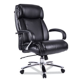 Alera ALEMS4419 Maxxis Series 19.7 in. to 25 in. Seat Height Supports 500 lbs. Big/Tall Bonded Leather Chair - Black Seat/Back, Chrome Base