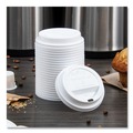 Cups and Lids | SOLO TL31R2-0007 Traveler Cappuccino Style Dome Lid Fits 10 oz Cups - White (100/Pack, 10 Packs/Carton) image number 7