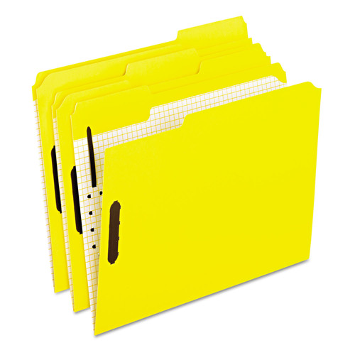 File Folders | Pendaflex 21309 2 Fasteners Letter Size Colored Classification Folders with Embossed Fasteners - Yellow Exterior (50/Box) image number 0