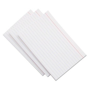 Universal UNV47250 5 in. x 8 in. Index Cards - Ruled, White (100/Pack)