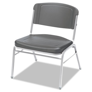 OFFICE CHAIR MATS | Iceberg 64127 Rough n Ready, Supports Up to 500 lbs., Wide-Format Big and Tall Stack Chairs - Charcoal/Silver (36-Piece/Pack)