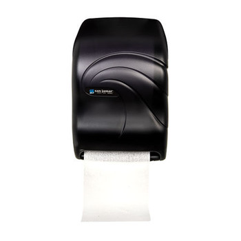 San Jamar T1390TBK 11.75 in. x 9 in. x 15.5 in. Electronic Touchless Roll Towel Dispenser - Black Pearl