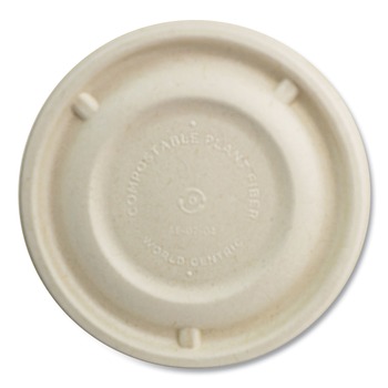 World Centric BBL-SC-12N-LF 4.7 in. Diameter Paper Fiber Lids for Bowls - Natural (500/Carton)