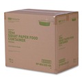 Food Trays, Containers, and Lids | Eco-Products EP-BSC32S-GS 7.28 in. Diameter x 2.48 in. GreenStripe Paper Food Containers - White (300/Carton) image number 4