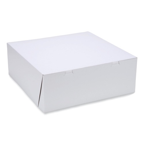 Food Trays, Containers, and Lids | SCT 1597 16 in. x 16 in. x 6 in. Paper Standard Bakery Boxes - White (50/Carton) image number 0