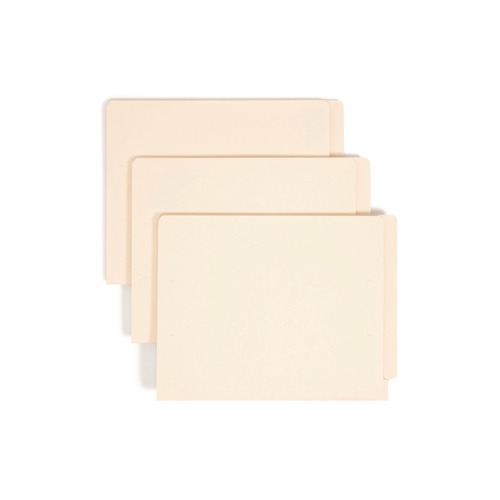 File Folders | Smead 24110 9.5 in. High Front Straight Tabs Letter Size 0.75 in. Expansion Heavyweight End Tab Folders - Manila (100/Box) image number 0
