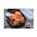 Food Trays, Containers, and Lids | Pactiv Corp. DC757100B000 28 oz 7.5 x 7.5 x 3 EarthChoice Vented Dual Color Microwavable Plastic Hinged Lid Container - Black/Clear (150/Carton) image number 4