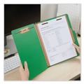 File Folders | Universal UNV10202 Bright Colored Pressboard Classification Folders - Letter, Emerald Green (10/Box) image number 3