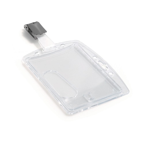 Label & Badge Holders | Durable 800519 Vertical/Horizontal Clip ID/Security Card Holder Set - Clear (25/Pack) image number 0