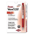 Pens | Pentel K437-B 0.7 mm WOW Medium Retractable Gel Pen - Red Ink/Clear/Red Barrel (1-Dozen) image number 3