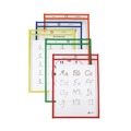 Sheet Protectors | C-Line 40620 Super Heavy-Duty Top Load 9 in. x 12 in. Insert Reusable Dry Erase Pockets - Clear Front, Assorted Border Colors (25/Box) image number 3
