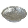 Food Trays, Containers, and Lids | Boardwalk BWKROUND7FLID 7 in. Flat Paper Lids Aluminum Round for To-Go Containers - Silver (500/Carton) image number 1