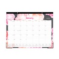 Bulletin Boards | Blue Sky 102714 22 in. x 17 in. 12-Month (Jan-Dec 2026) Joselyn Desk Pad - White/Pink/Peach Sheets/Black Binding/Clear Corners image number 0
