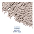 Mops | Boardwalk BWK5324C 60 in. Metal/Plastic Handle No. 24 Natural Cotton Head Cotton Cut End Mop Kit - Yellow Handle (1-Kit) image number 4