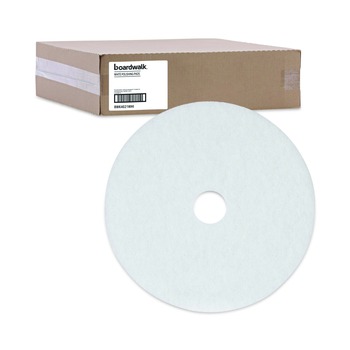 FACILITY MAINTENANCE SUPPLIES | Boardwalk BWK4021WHI 21 in. Diameter Polishing Floor Pads - White (5/Carton)