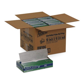 KITCHEN | Dixie RW106 10 in. x 10.75 in. Rite-Wrap Dry Wax Lightweight Deli Paper (12 Packs/Carton)