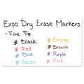 Washable Markers | EXPO 86601A Low-Odor Bullet Tip Dry-Erase Marker - Fine/Assorted Colors (8/Set) image number 4