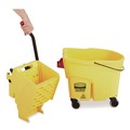 Mop Buckets | Rubbermaid Commercial FG748000YEL WaveBrake 2.0 26 qt. Side-Press Plastic Bucket/Wringer Combos - Yellow image number 4