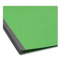 File Folders | Smead 13702 2 in. Expansion 1 Divider Letter Size 4 SafeSHIELD Fasteners Top Tab Classification Folders - Green Exterior (10/Box) image number 2