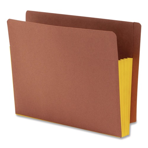 File Folders | Smead 73688 3.5 in. Expansion Drop-Front End Tab File Pockets - Redrope/Yellow/Letter Size (10/Box) image number 0