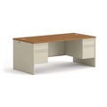 Office Desks & Workstations | HON H38180.C.L 72 in. x 36 in. x 29.5 in. 38000 Series Double Pedestal Desk - Harvest/Putty image number 0