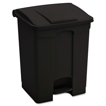 Safco 9922BL 17-Gallon Plastic Step-On Receptacle - Black