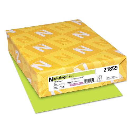 Copy & Printer Paper | Astrobrights 21859 8.5 in. x 11 in. 24 lbs. Bond Weight Color Paper - Vulcan Green (500/Ream) image number 0