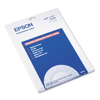 JUST LAUNCHED | Epson S041331 Premium Photo Paper, 68 Lbs., Semi-Gloss, 8-1/2 X 11 (20-Sheets/Pack)