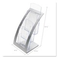 Filing Racks | Deflecto 693645 6.75 in. x 6.94 in. x 13.31 in. 3-Tier Literature Holder - Leaflet Size, Silver image number 5
