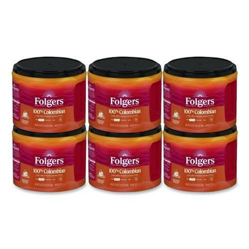 Folgers 30445CT 22.6 oz. Canister Coffee - Columbian (6/Carton)