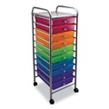 Desktop Organizers | Advantus 34004 1 Shelf 10 Drawer 13 in. x 15.38 in. x 37.75 in. Metal Portable Drawer Organizer - Matte Gray/Assorted image number 2
