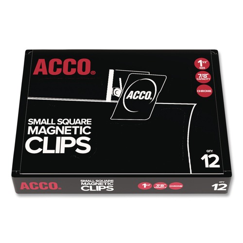 Paper Clips, Binder Clips, & Fasteners | ACCO A7072131A 0.88 in. Jaw Capacity Magnetic Clips - Silver (12/Pack) image number 0