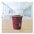 Cups and Lids | SOLO 412SIN-0041 12 oz. Paper Hot Drink Cups in Bistro Design - Maroon (50/Pack) image number 6