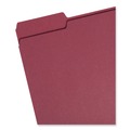 File Folders | Smead 13093 1/3-Cut Tabs Assorted Letter Size 0.75 in. Expansion Colored File Folders - Maroon (100/Box) image number 1