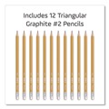 Pencils | Maped Helix 851779ZT Essentials Triangular Pre-Sharpened HB No. 2 Pencils - Black Lead/Yellow Barrel (12/Box) image number 3