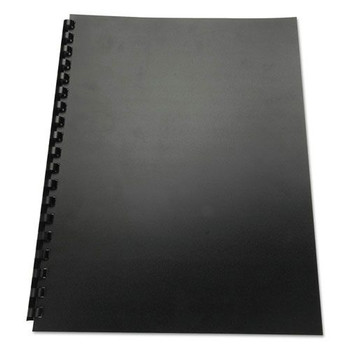 GBC 25818 11 in. x 8.5 in. Unpunched 100 Percent Recycled Poly Binding Cover - Black (25/Pack)
