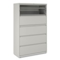 Office Filing Cabinets & Shelves | Alera 25514 42 in. x 18.63 in. x 67.63 in. Roll-Out Posting Shelf 5 Lateral File Drawer - Legal/Letter/A4/A5 Size - Light Gray image number 3