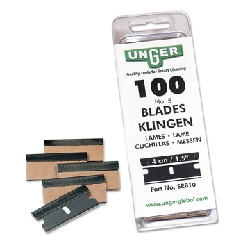 BOX CUTTERS AND UTILITY KNIVES | Unger SRB30 #9 Safety Scraper Stainless Steel Replacement Blades (100/Pack)