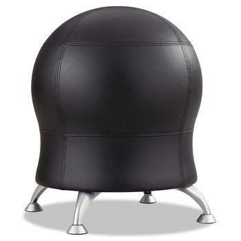 Safco 4751BV Backless Supports Up to 250 lbs. Zenergy Ball Chair - Black Vinyl Seat, Silver Base